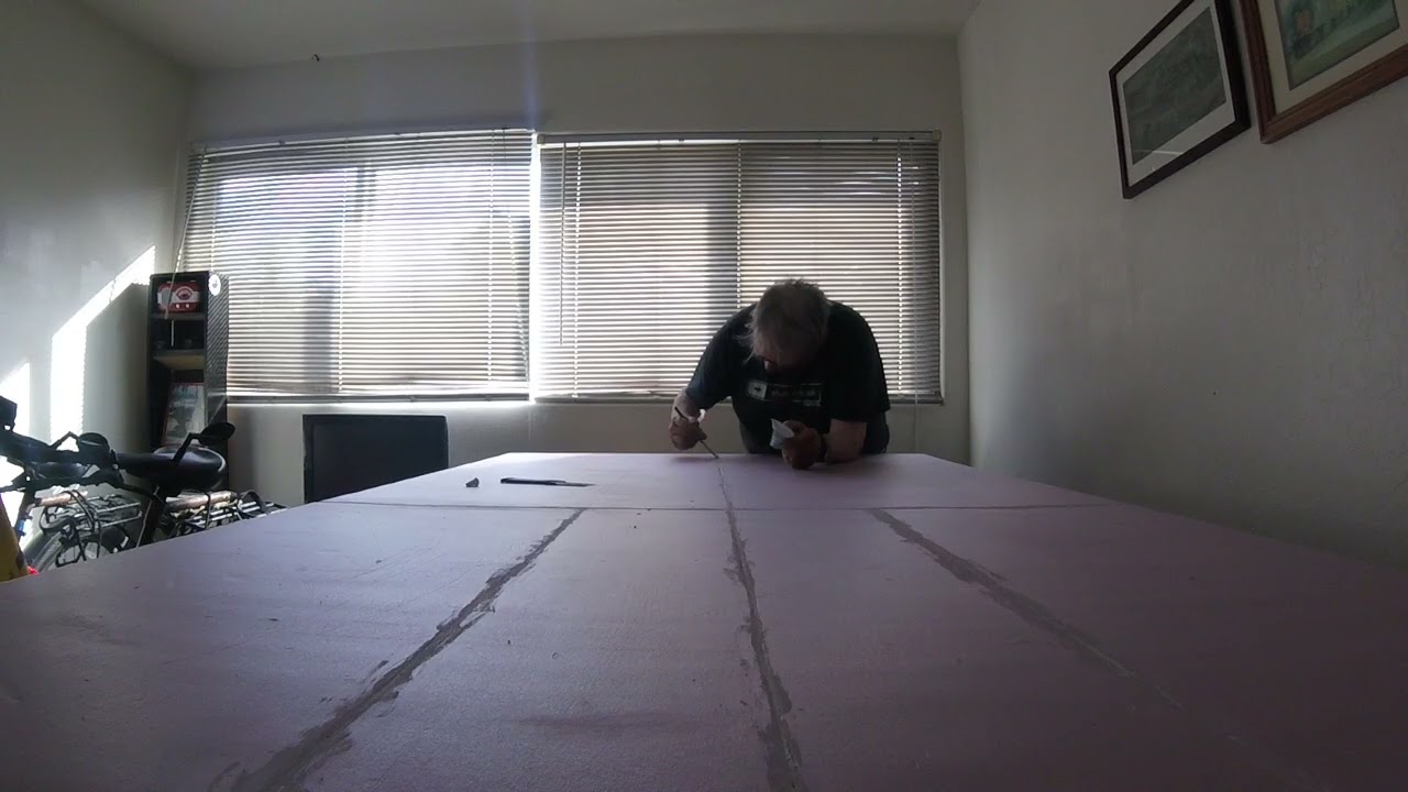 02|05|2025 Jerry works on his New Train Layout for the scnd day of chalking today is the last day.