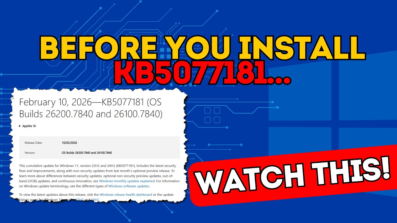 Before You Install Windows 11 KB5077181… Watch This!