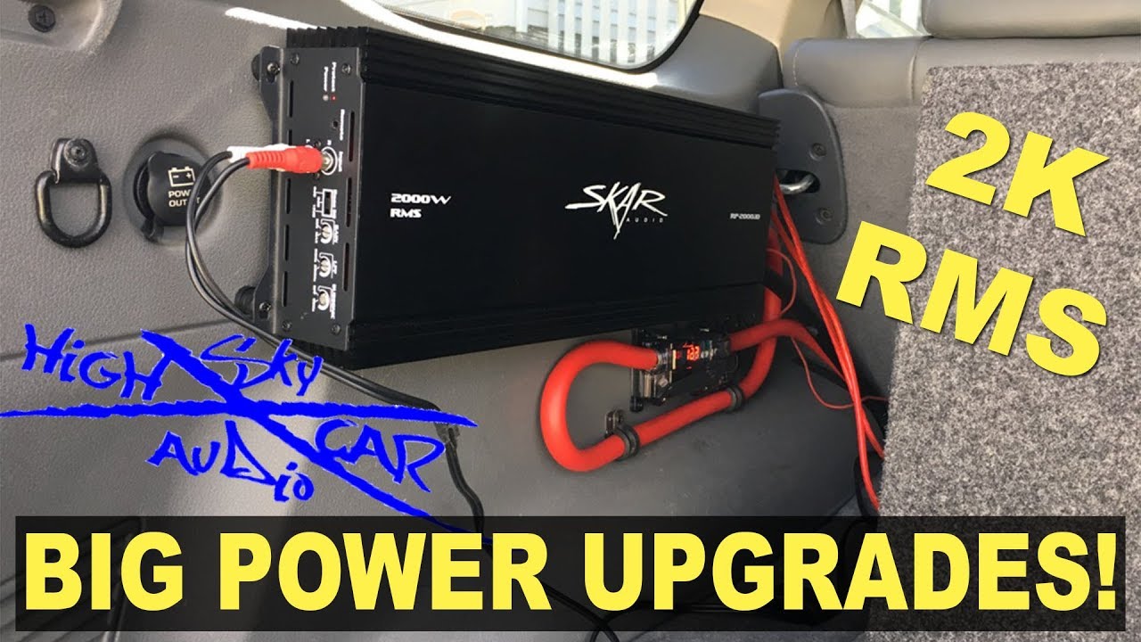 NEW 2K AMP, 0 GAUGE WIRE, & BIG 3 UPGRADE IN THE JEEP! | SKAR RP-2000.1D | SKY HIGH CAR AUDIO