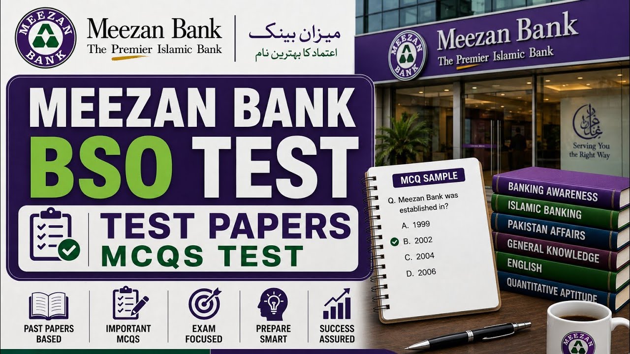 Meezan Bank BSO Past Papers For Test | Meezan Bank BSO Test Preparation | Meezan Bank BSO Test 2025
