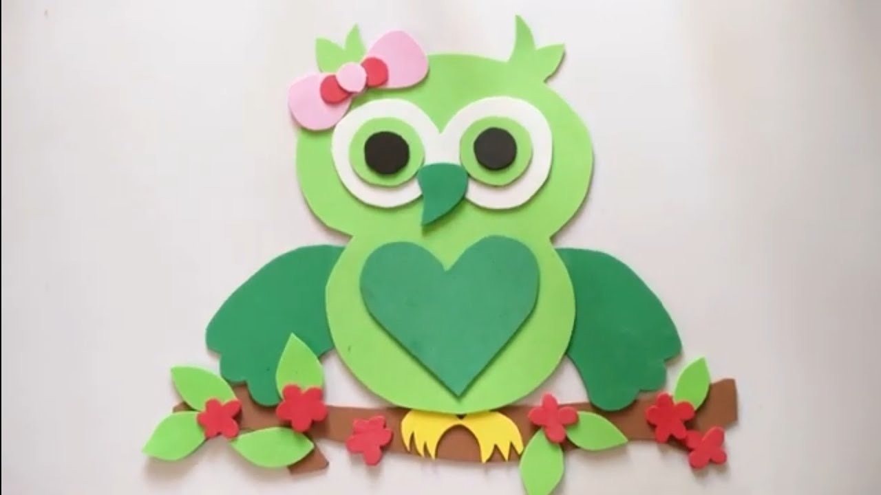 how to make Cute Owl Foam Paper Art | | Kids room decor #craftideas #diy #howto #craft #roomdecor