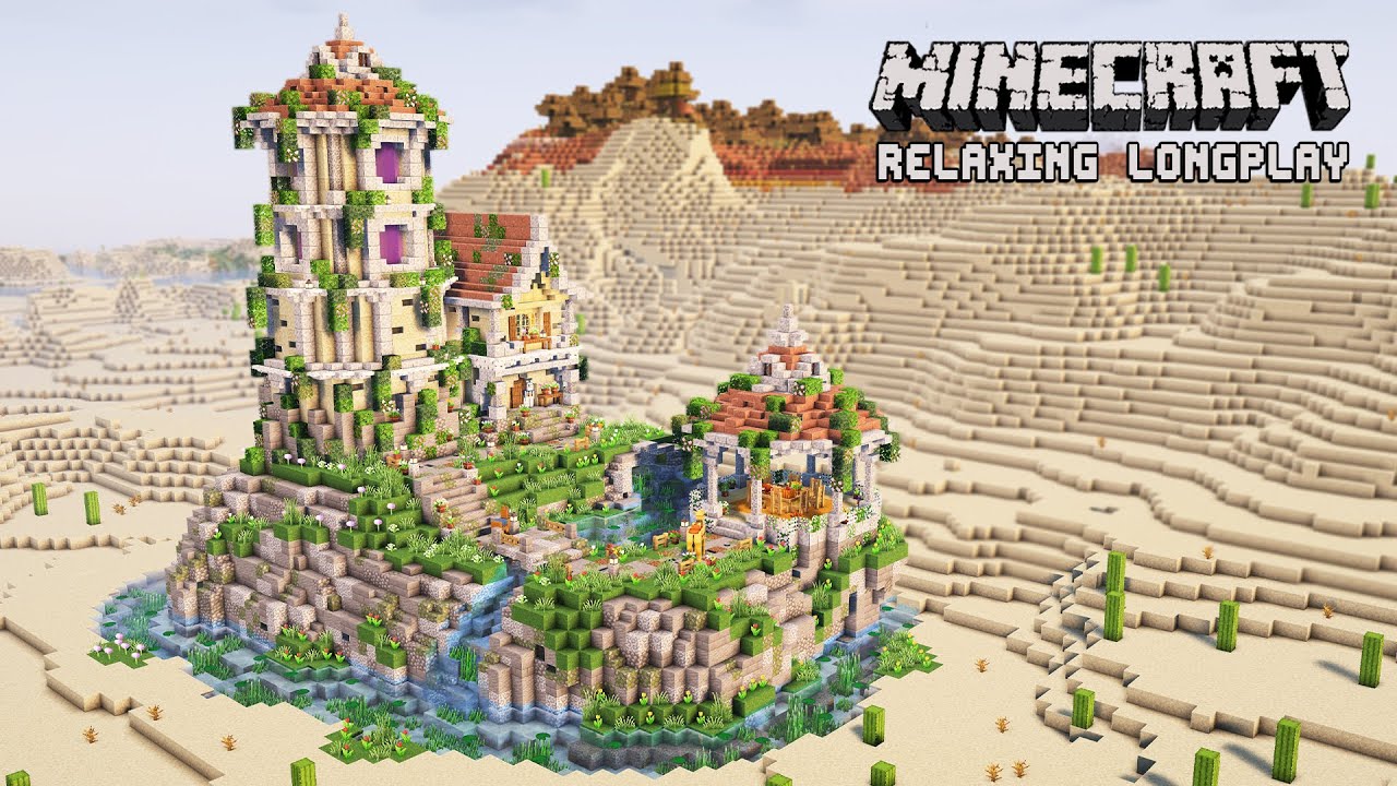 We Built an Ultimate Green Oasis Base - Minecraft Relaxing Longplay (No Commentary)