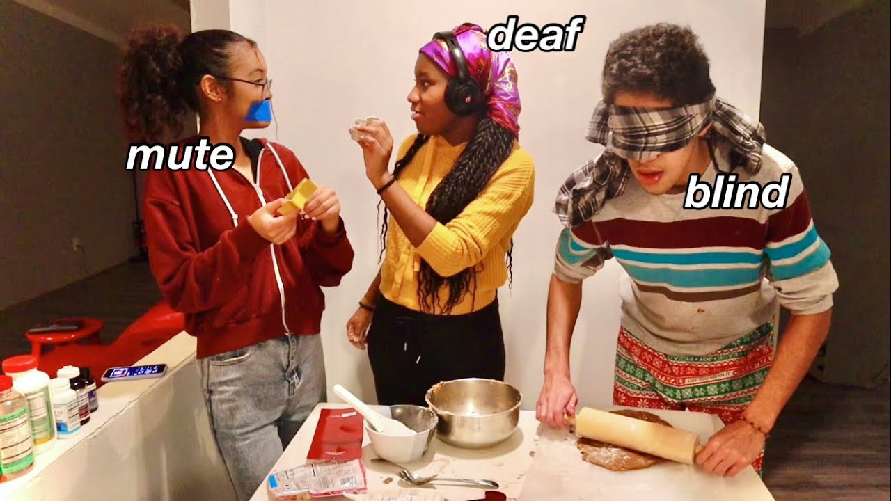 BLIND, MUTE, DEAF BAKING CHALLENGE *CHAOTIC*