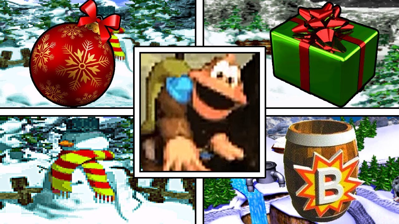 All CHRISTMAS THEME BONUS GAMES In Donkey Kong Country 3 With YOUR CHRISTMAS GREETINGS!