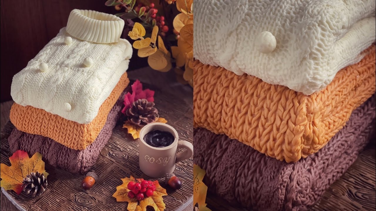 Amazing Realistic Sweater Cake! | Knitted Sweater Cake Tutorial | Autumn/ Fall Cake |Sweater Weather