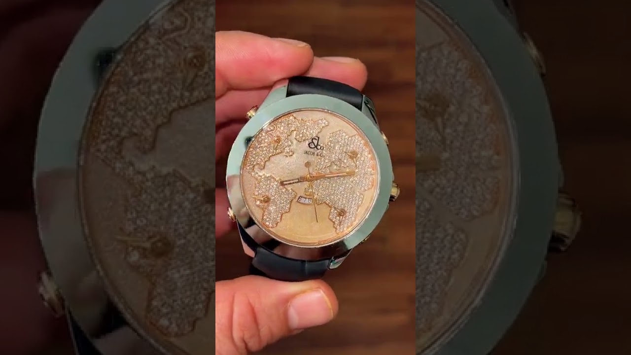 Jacob & Co World Is Yours Diamond Watch 47mm 18k Rose Gold
