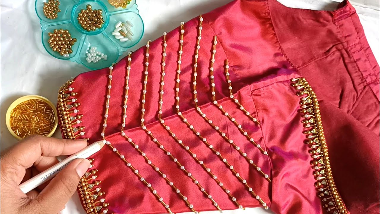 Easy And Grand Looking Aariwork Bridal Blouse Design|embroidery|Maggamwork|Blouse Design|Aariwork