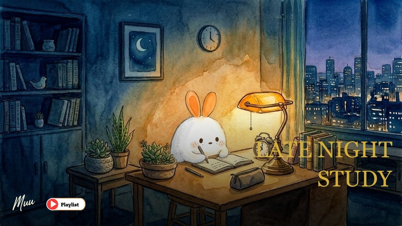 late night study BGM 📖 | 1 hour | just you and your desk