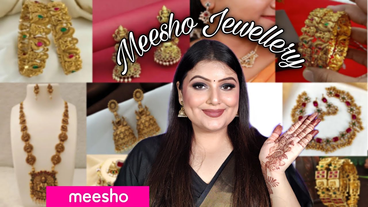 Meesho Jewellery Haul | Temple Jewellery | Bangles | Earrings | Necklace Set #meeshohaul