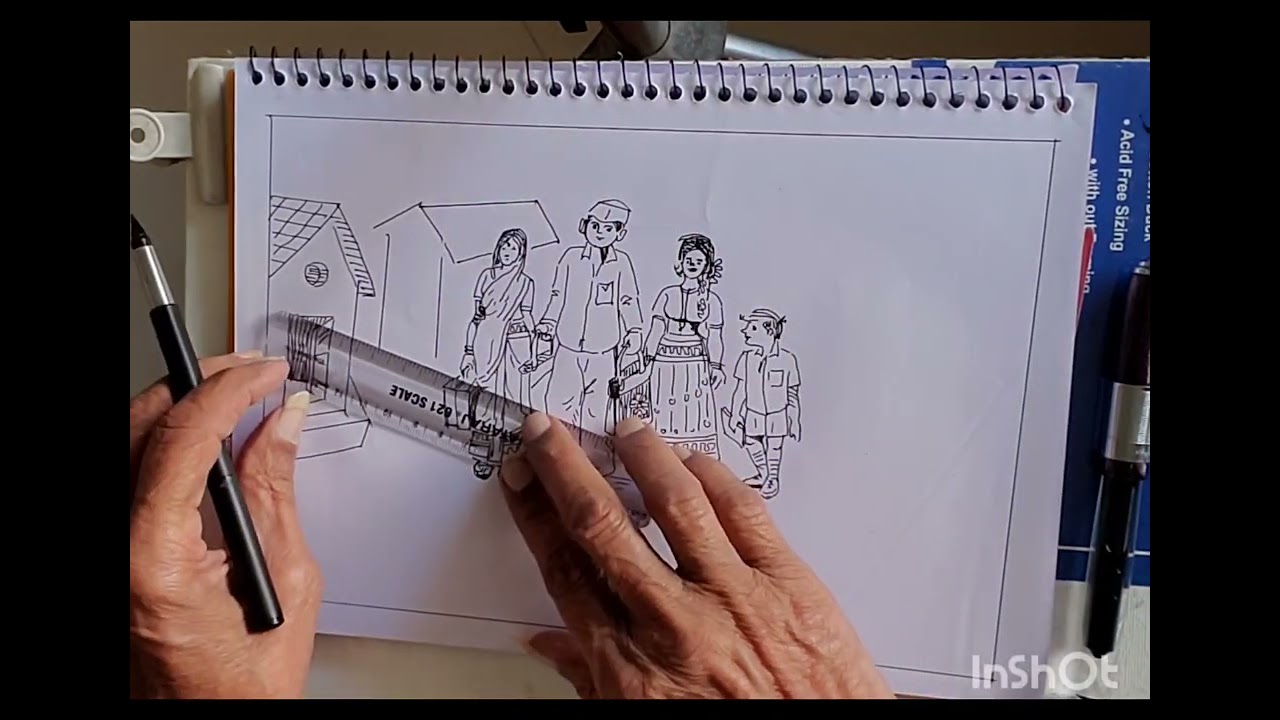 Sketch village scene 