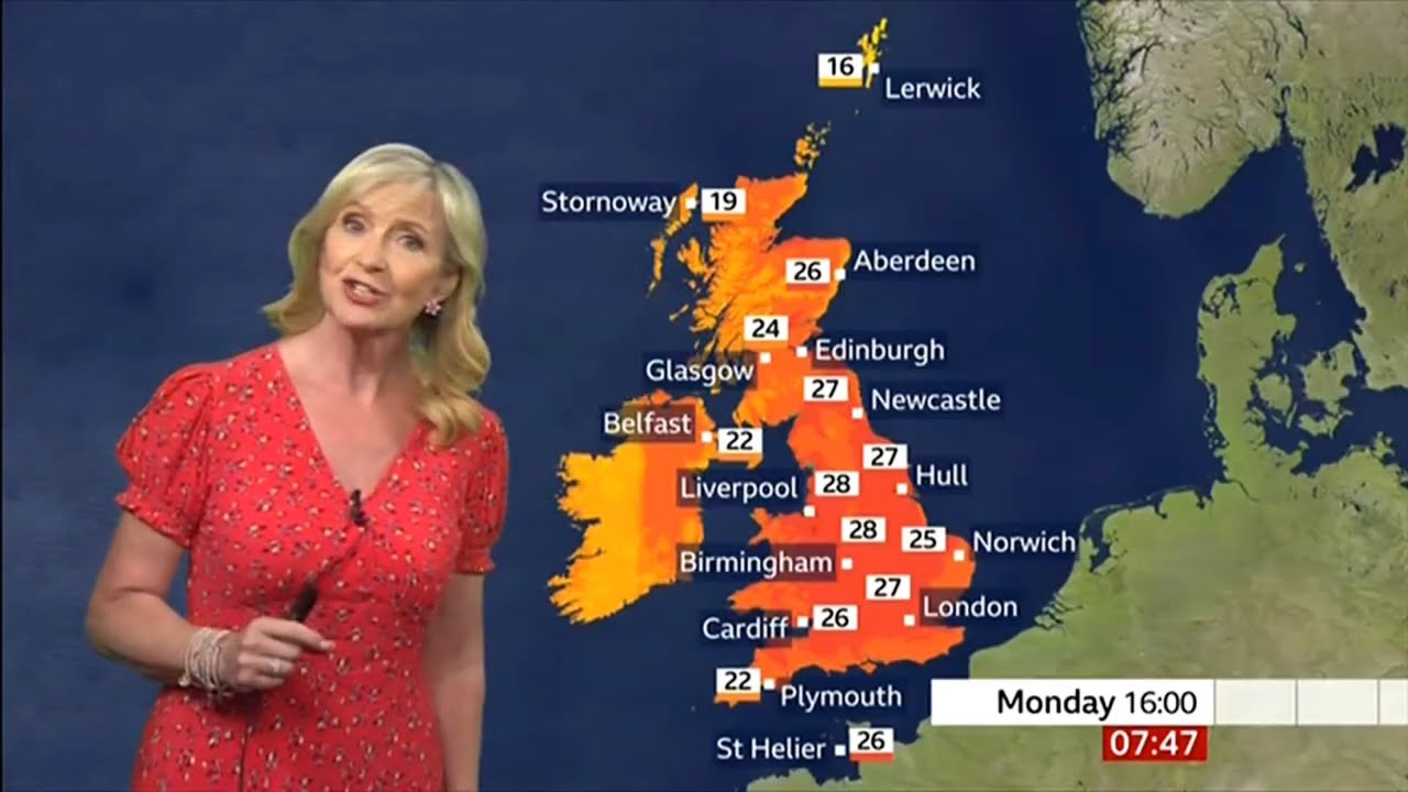 BBC Weather : Bank holiday Monday dry , sunny and warm temperatures could reach 30c