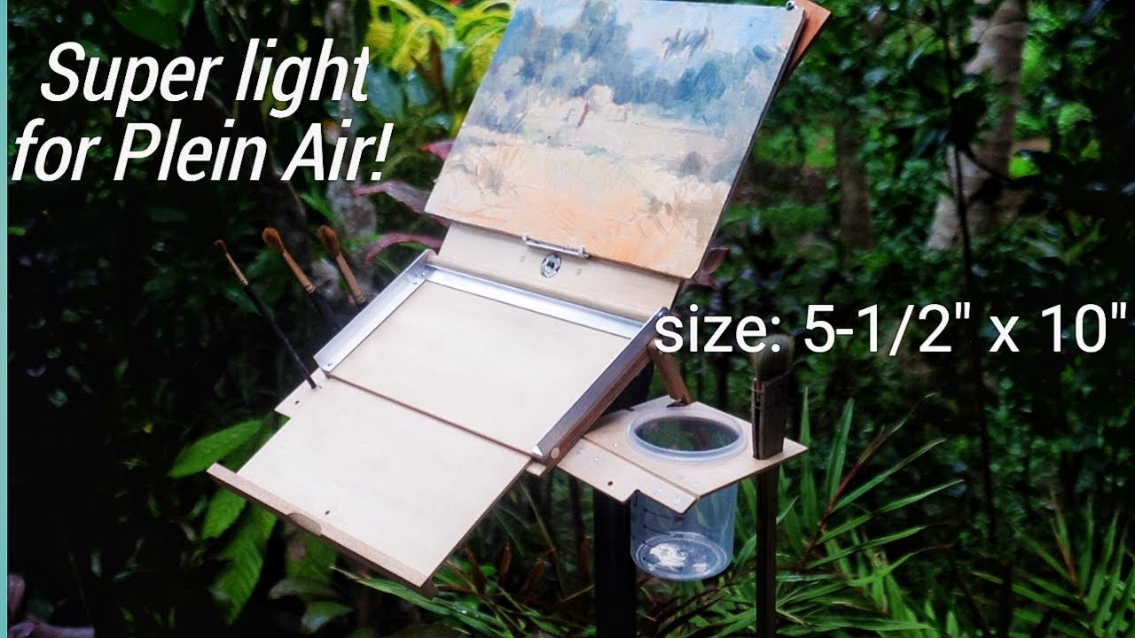 Handmade: Superlight Pochade box/ Easel for Plein Air / size 5-1/2