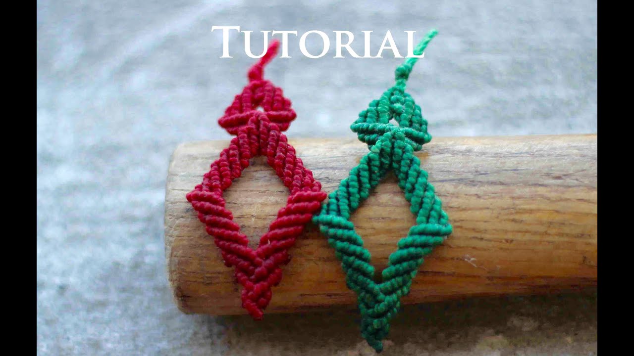 tutorial aros macrame en forma de rombo