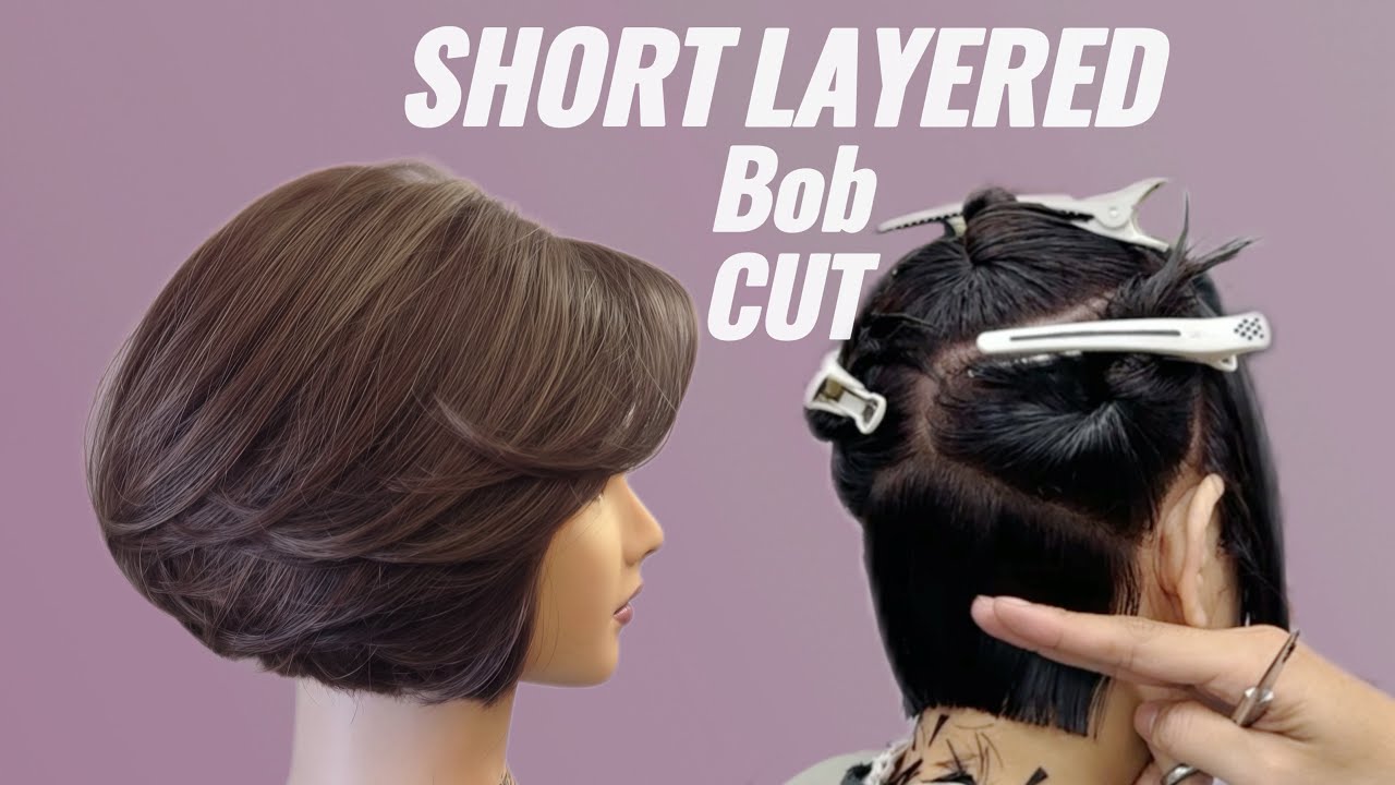 How to Cut a Perfect Short Layered Bob | Textured Short Layered Bob Haircut  Tutorial (Step-by-Step)