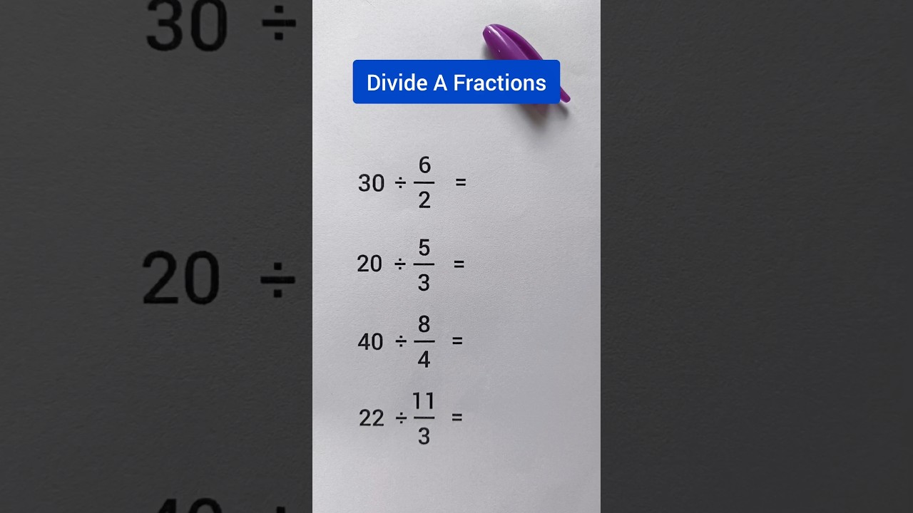 Divide Fraction In Second 😱 #maths #mathematics #fraction #shorts #trendingshorts