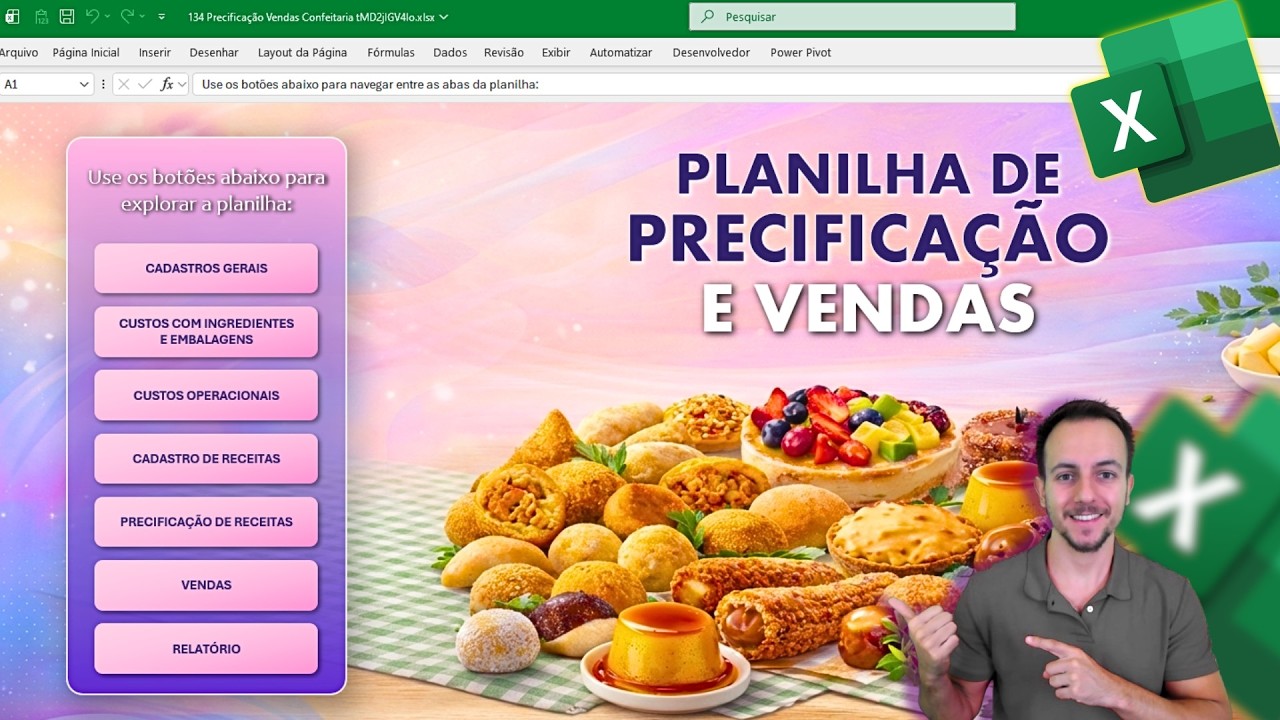 Planilha Excel Precificação de Receitas | Doces, Salgados, Comidas em Geral | Como usar