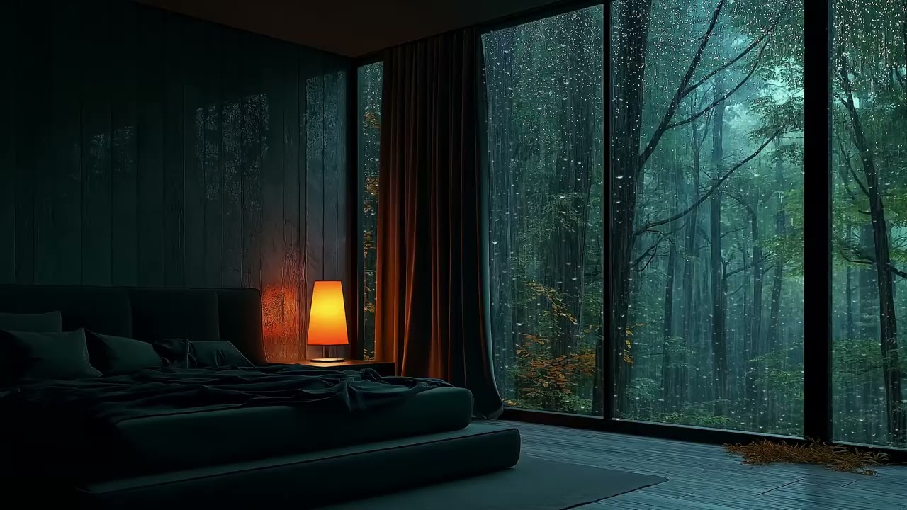📚🌧️ Rain on Window Piano Music | 3 Hours Peaceful Night Ambience for Study Meditation Stress Relief