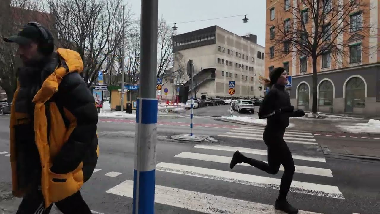 Stockholm City Centre Winter Walk ❄️🇸🇪 4K Snowy Streets & Nordic Atmosphere