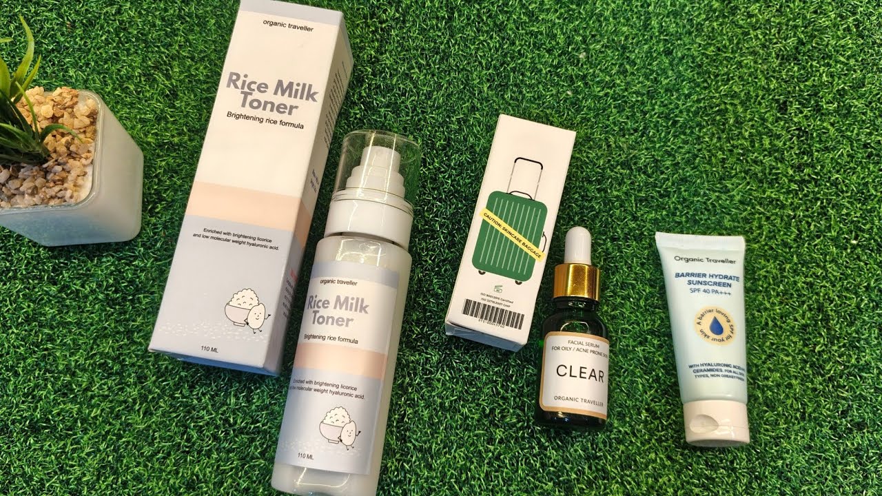 Organic Traveller Rice Milk Toner & CLEAR acne Serum honest Review 
