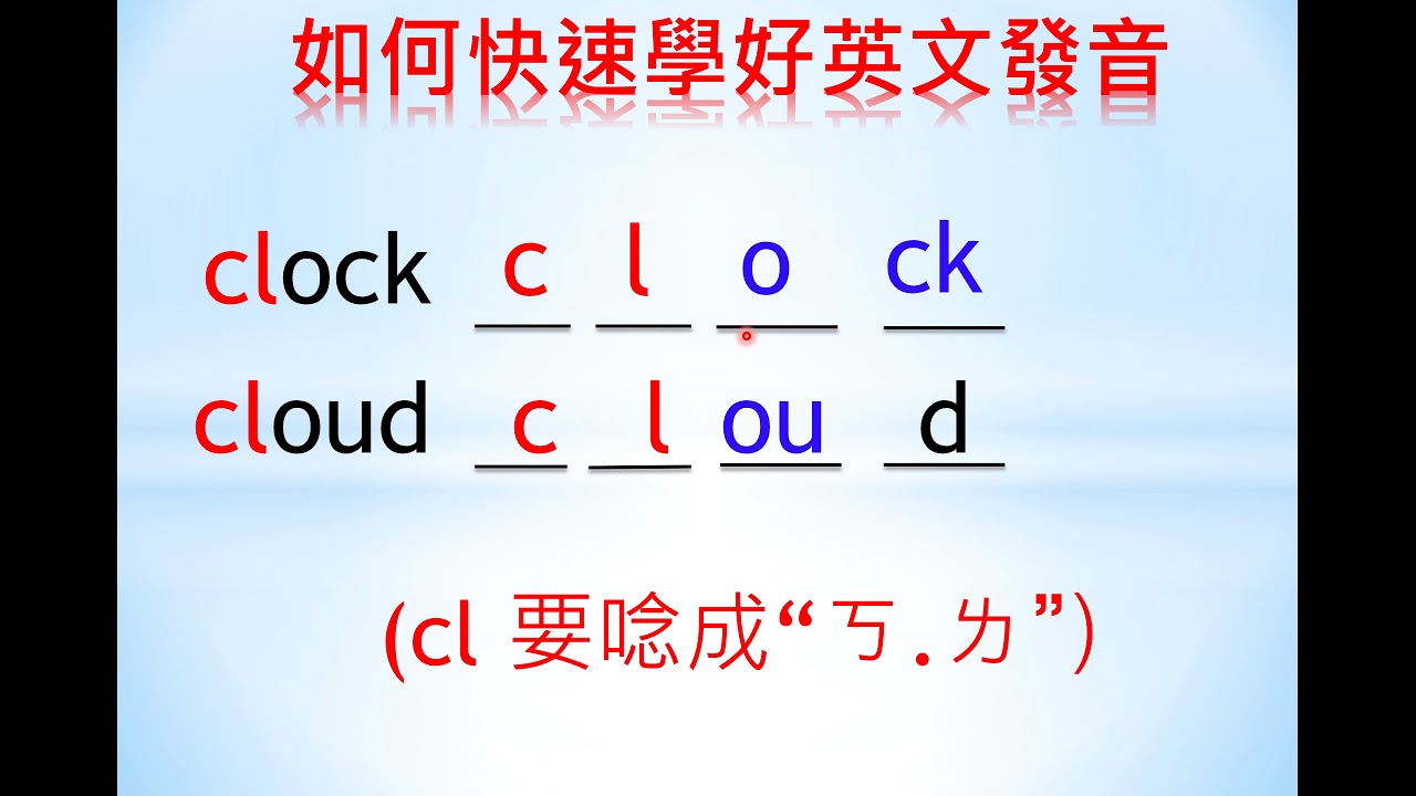 如何快速唸出英文發音4:bl,pl.fl,gl