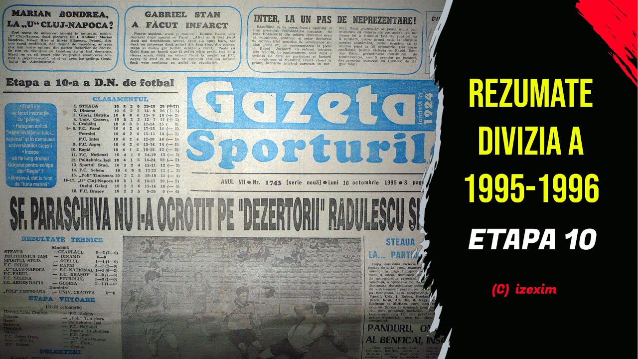 Divizia A | 1995 - 1996 | Rezumatele etapei 10