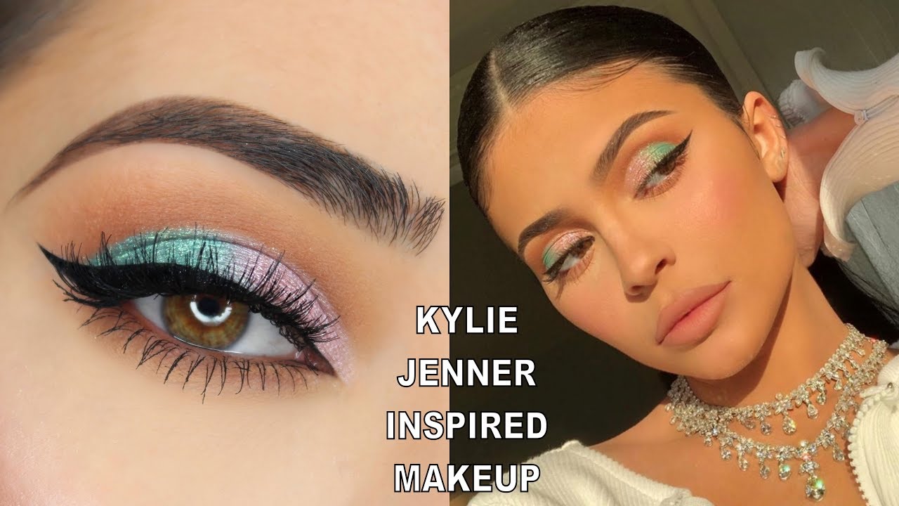 KYLIE JENNER INSPIRED TEAL & PINK CUT CREASE MAKEUP TUTORIAL