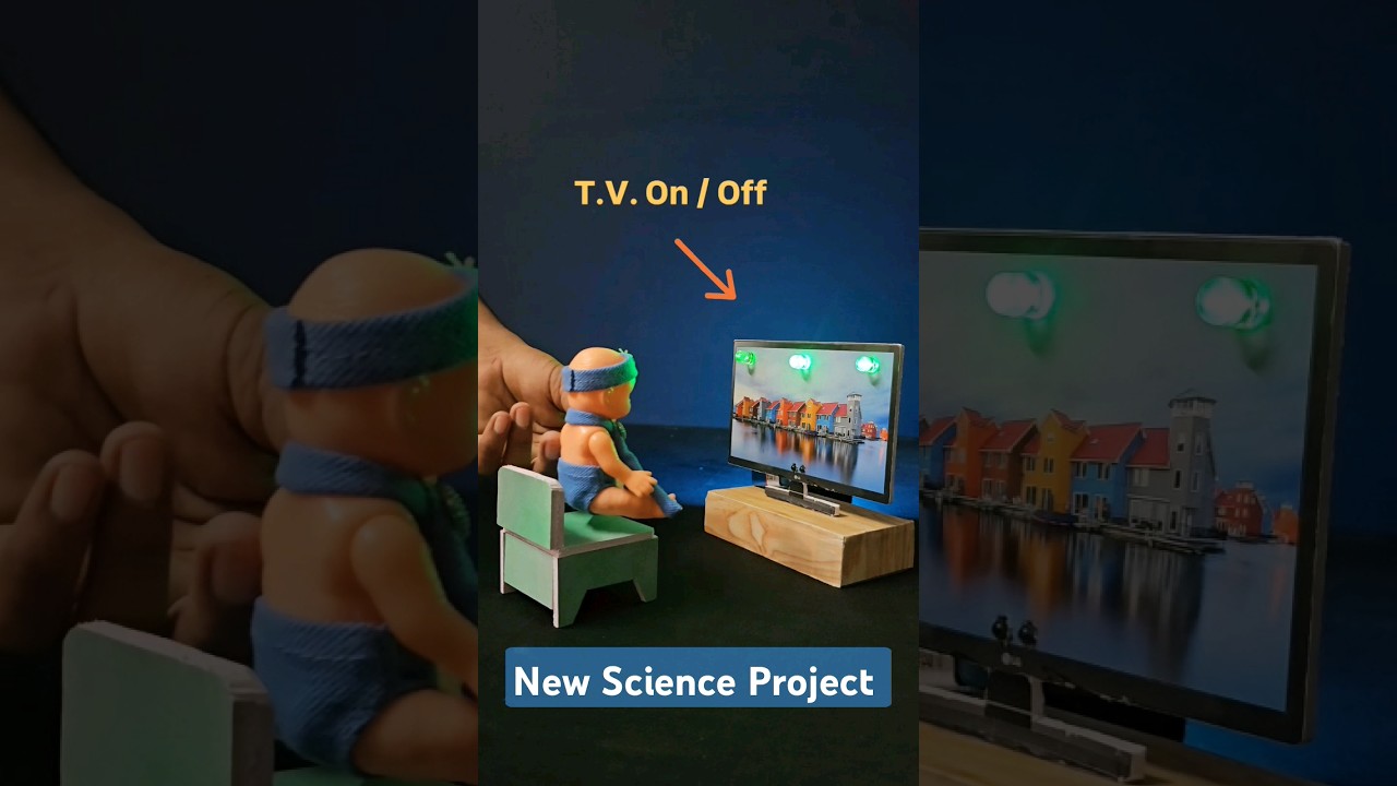 New science project working model | Automatic tv stop to near to seen T.V.