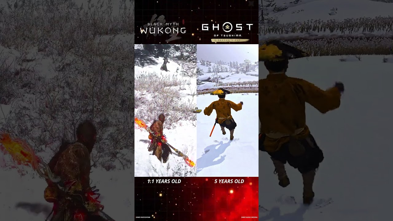 Gaming Comparison - Black Myth Wukong vs Ghost of Tsushima [Particle & Surface Reaction Effects]
