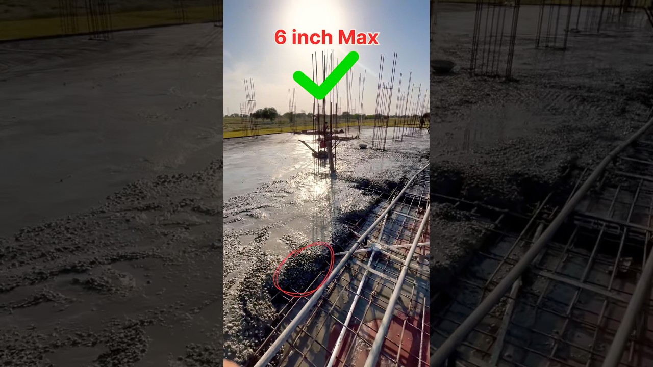 R.C.C slab thickness #slab #6inch #casting #rcc #constructionchannel #architect #ytshorts
