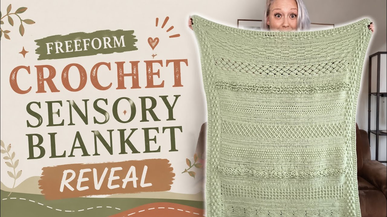I Freeform Crocheted This Textured Sensory Blanket! What I Did & What I'd Do Differently