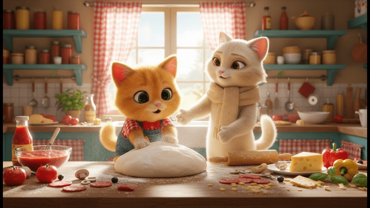 Cat Story: From Baking Fail to Pizza Win - Hilarious Animation!