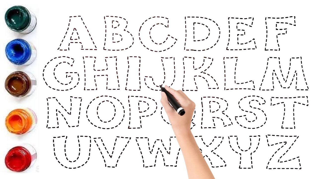 ABCDEFGHIJKLMNOPQRSTUVWXYZ: How To Learn Draw and Paint Alphabet Capital Letters A To Z For Kids 