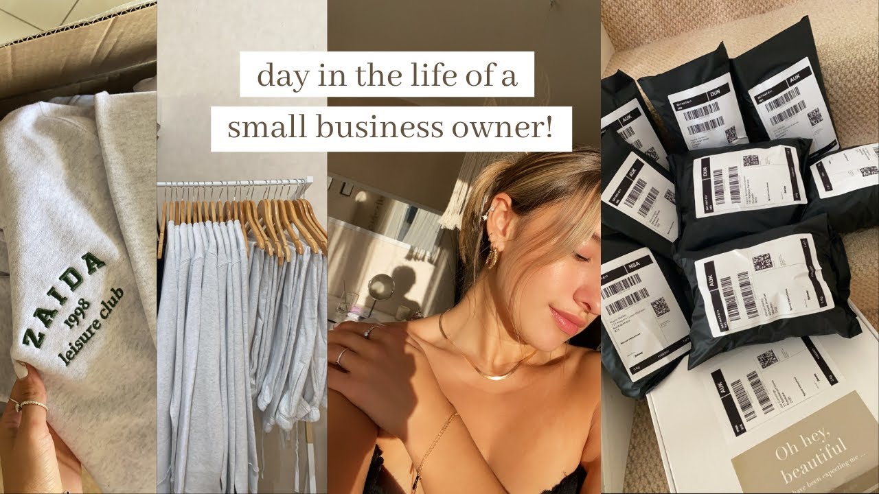 Hectic day in the life of a small business owner! Designing my own loungewear, packing orders + more