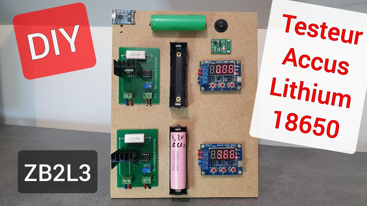 Electronique DIY: Fabrication d'un Testeur pour Accus LITHIUM 18650 / Battery Capacity Tester ZB2L3