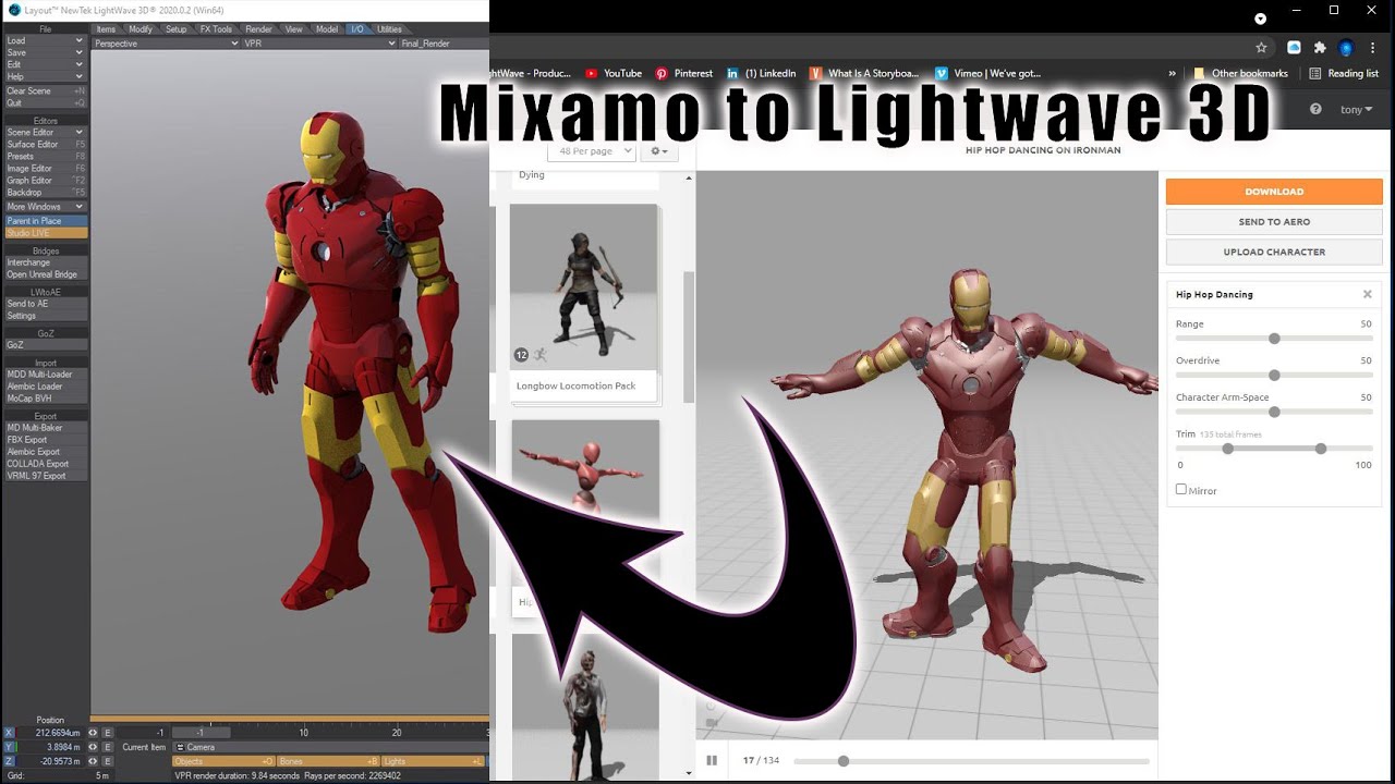 Mixamo to Lightwave 3D 2020 - The very basics
