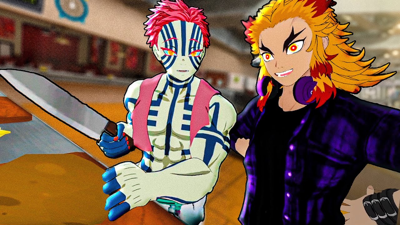 Cozinhando com Rengoku e Akaza no Demon Slayer vr