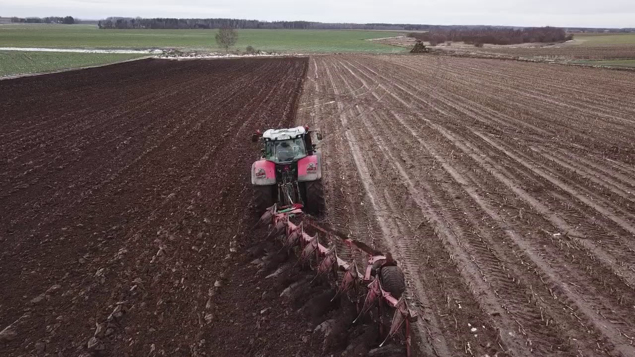 Massey Ferguson 8732 + Kverneland PG 100-8 ploughing.