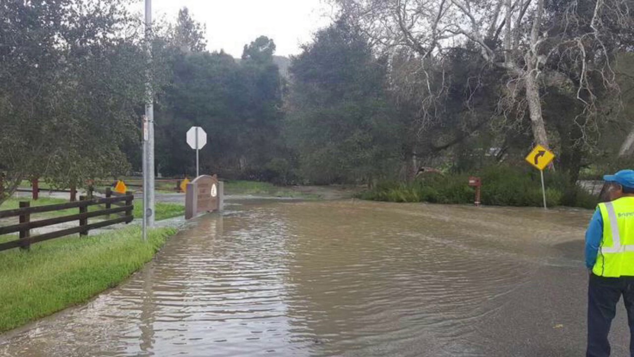 Coyote Creek Flooding and Nearby Morgan Hill Area 101 NB Freeway Levee Breach