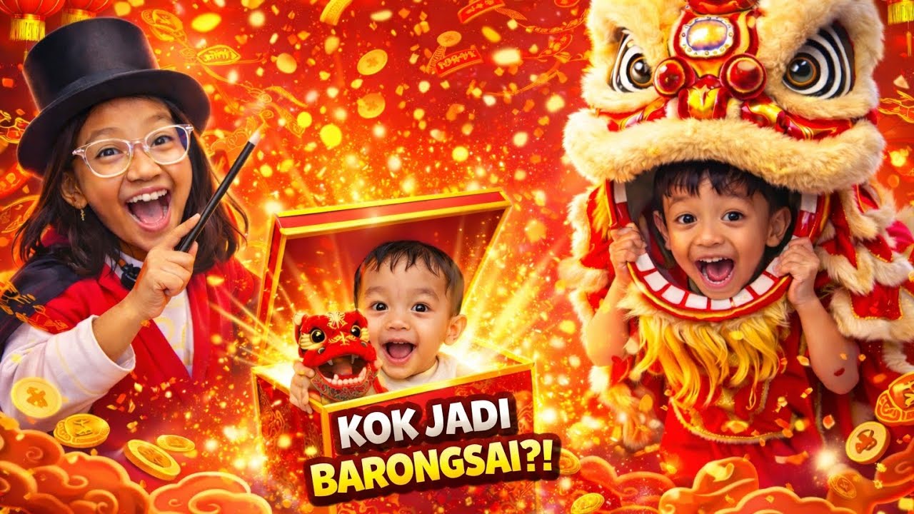 Magic Box Transformation! ✨ Barongsai Chinese New Year | Trio Dije Kids Sulap Kotak Ajaib