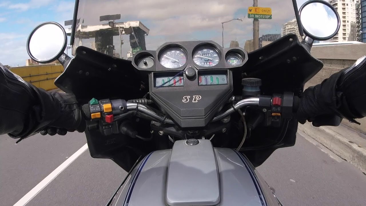 Moto Guzzi 1000 SP crossing Sydney Harbour Bridge
