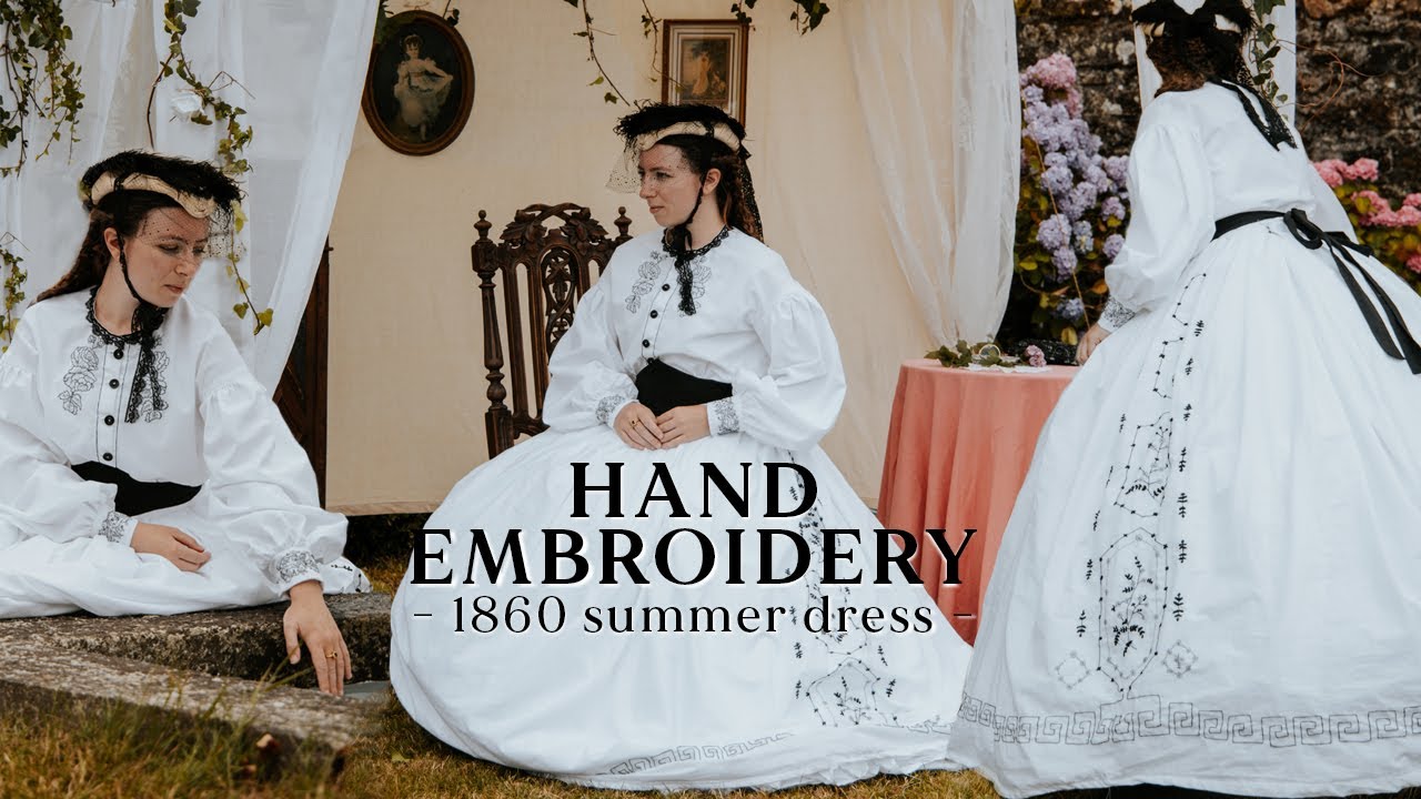 1860s summer dress, with hand embroidery that took me an eternity to make