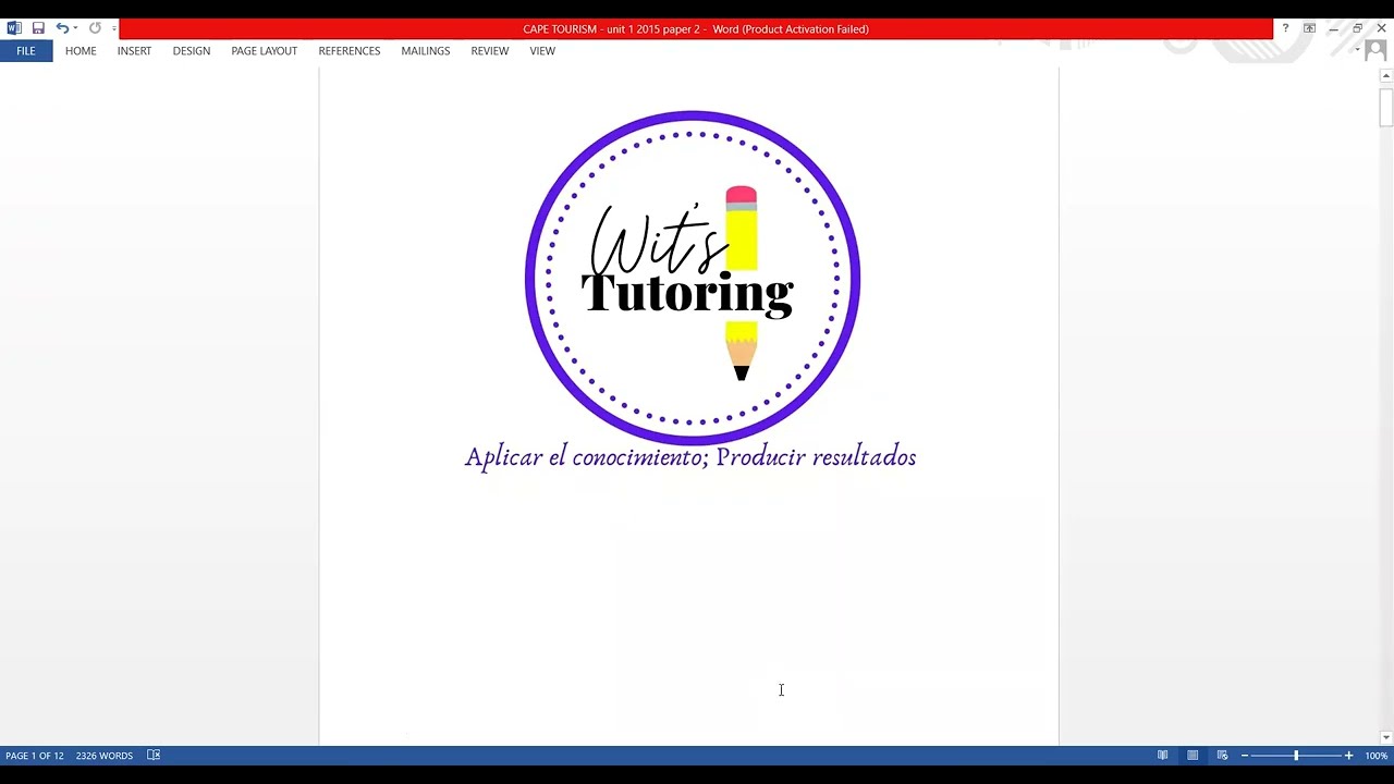 CAPE Tourism Unit 1 2015 Paper 2