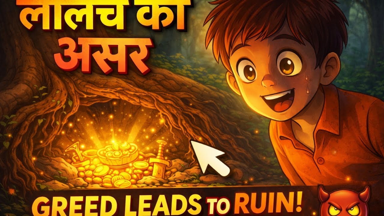 Lalach Ka Asar | Ek Gaon Ki Moral Kahani | Hindi Animated Moral Story l Sanskaar Ki Raah