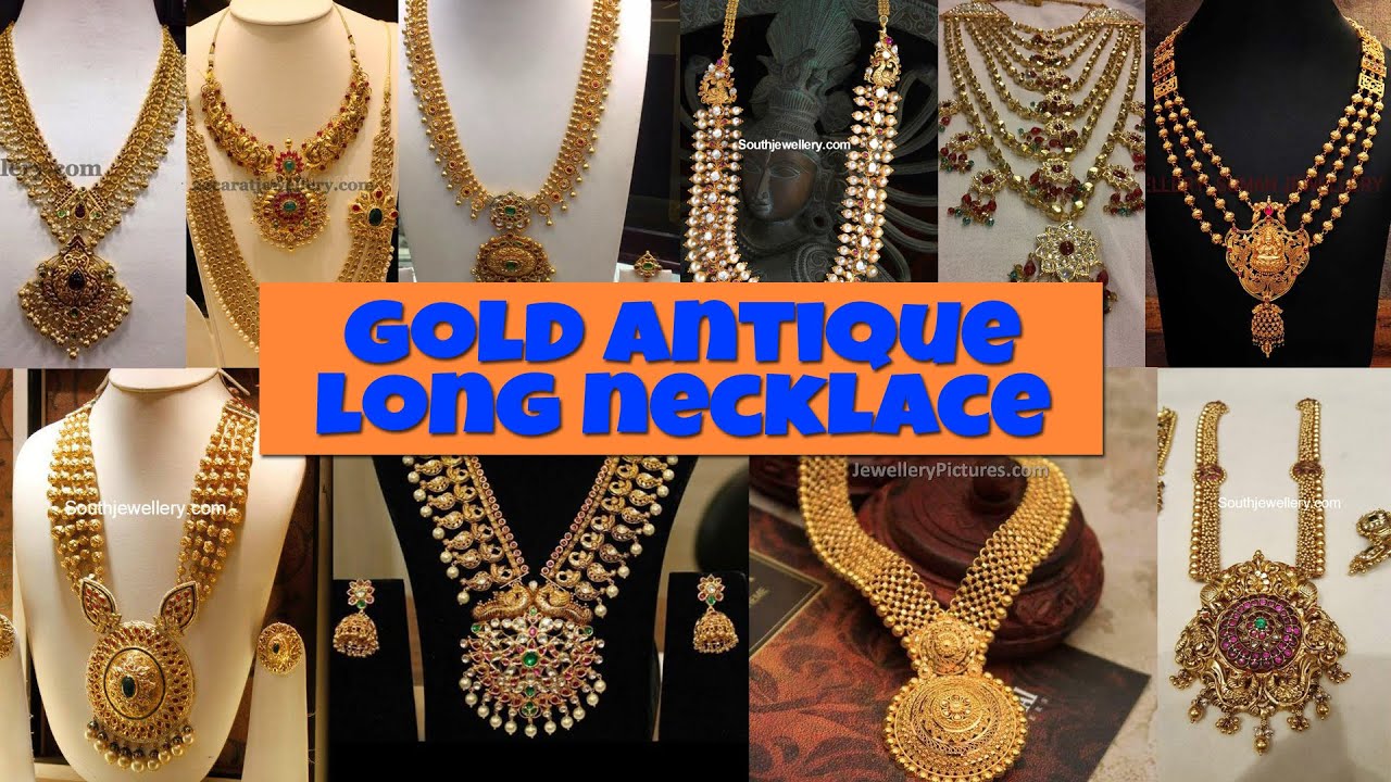 ANTIQUE GOLD LONG NECKLACE DESIGNS