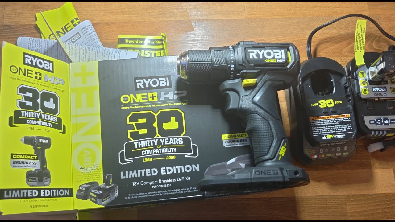 Ryobi 30th Anniversary Drill Unboxing - Limited Edition Drill, Battery, and Charger