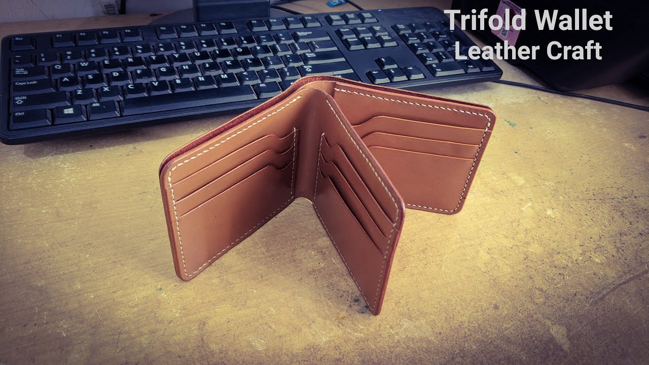 Membuat Dompet Lipat Tiga (Trifold Wallet) dari Kulit | Leather Craft#6