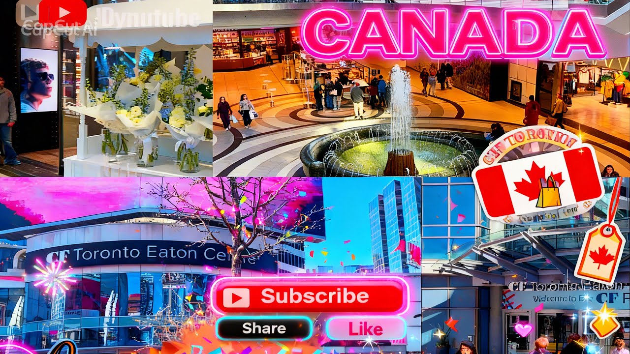 Toronto Eaton Centre Walking Tour 🇨🇦 | 4K Downtown Toronto Mall Walk #youtube#trending#travel 