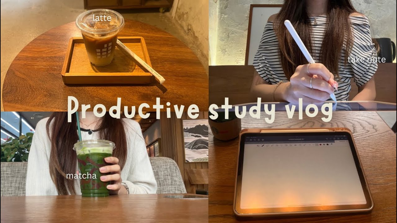 Productive study vlog 🍵📔 ; อ่านหนังสือ1อาทิตย์ก่อนสอบ | productive study vlog 🖍️🤍