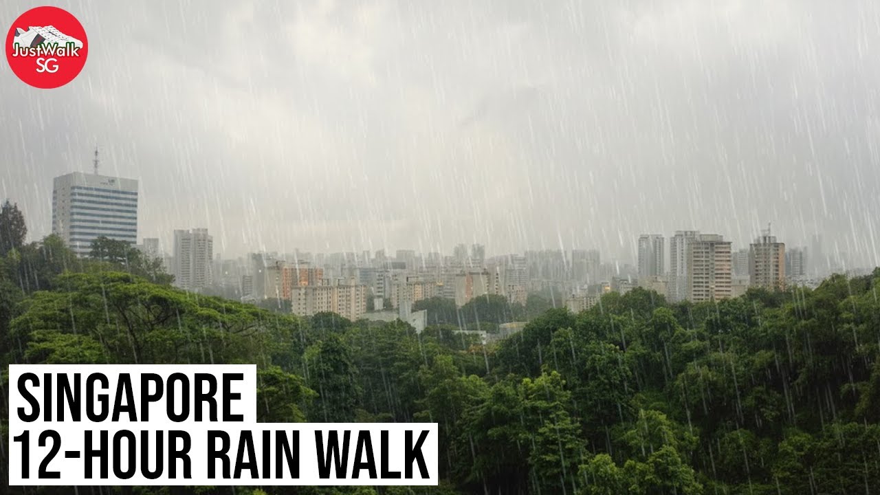 Singapore Rain Walk 12 Hours 🎧 3D Audio ASMR  City & Nature POV Part 2