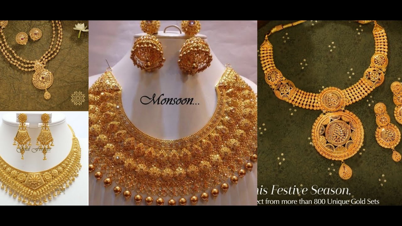 Gold necklace designs set dulhan heavy Gold necklace set new new design idea's. #shorts